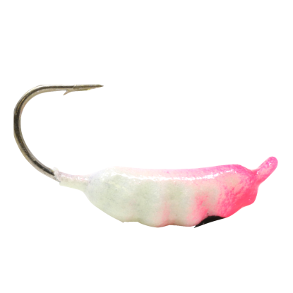 Maggot Drop, 10, White,Pink Glow, 1/32oz